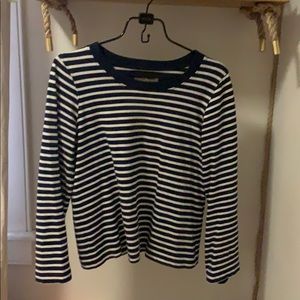 Madewell Striped Long Sleeve Navy and White